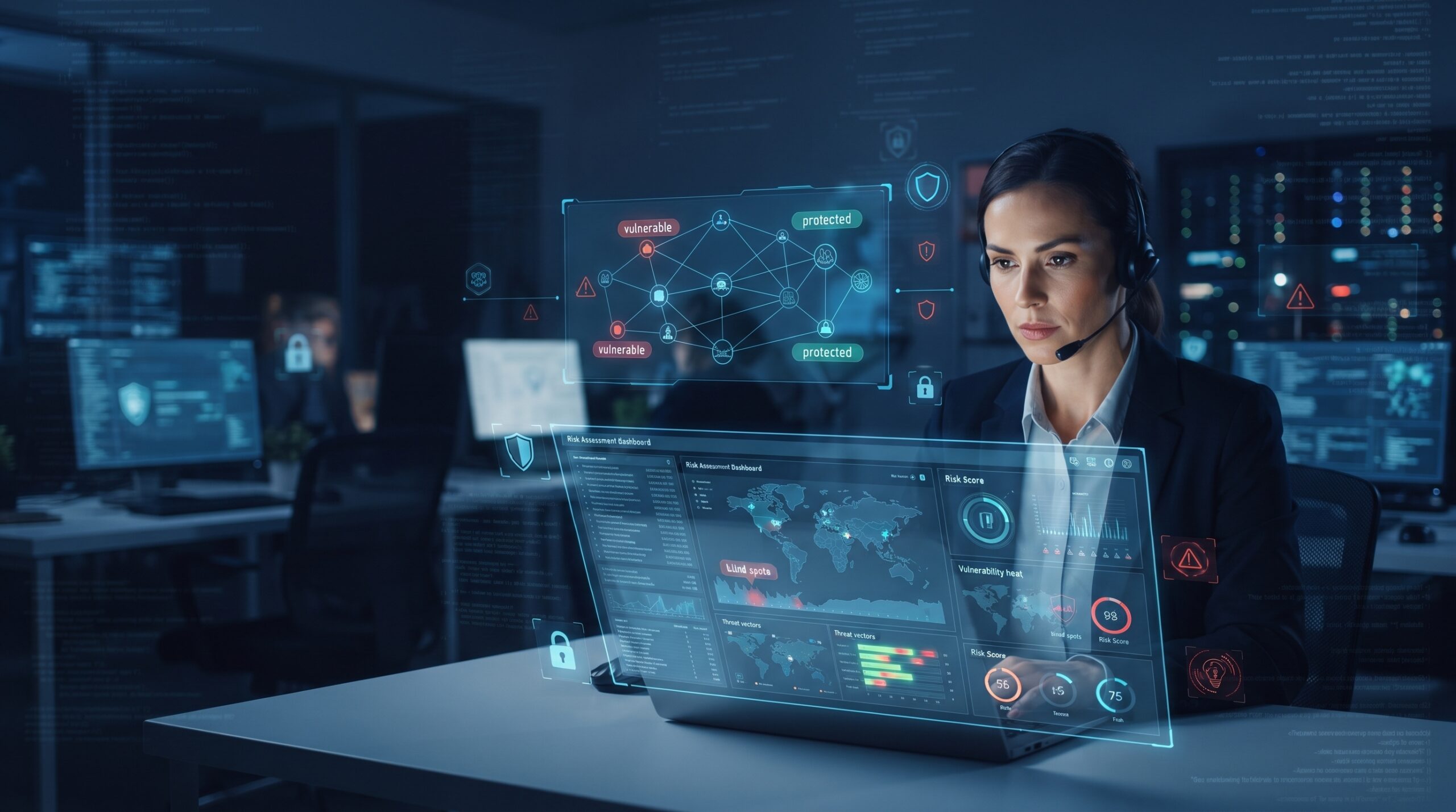 Cyber security risk assessment identifying business cybersecurity vulnerabilities