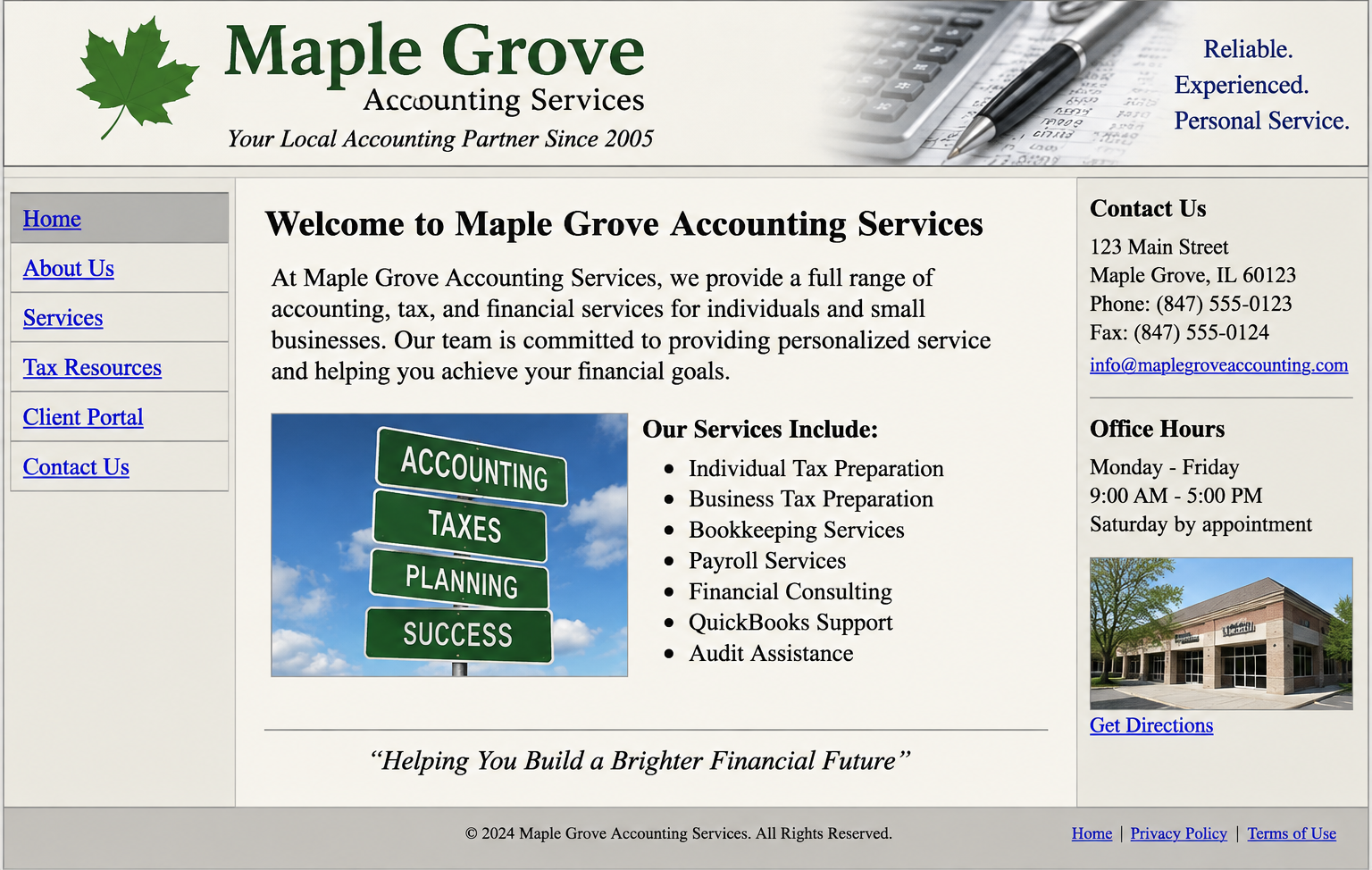 Accounting firm website redesign comparison by Vector Shield